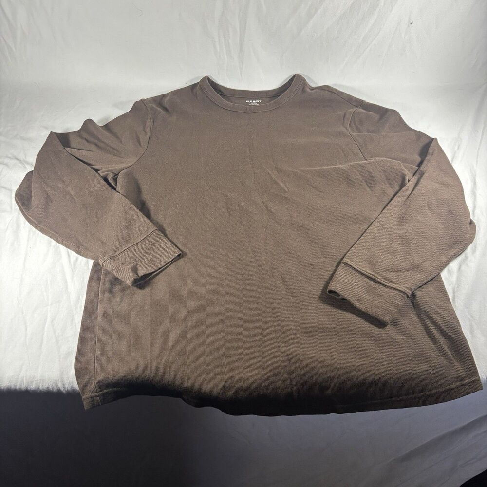 Old Navy Mens Brown Waffle Thermal Shirt XL Tall